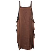 Bottega Venetta brown silk and satin dress
